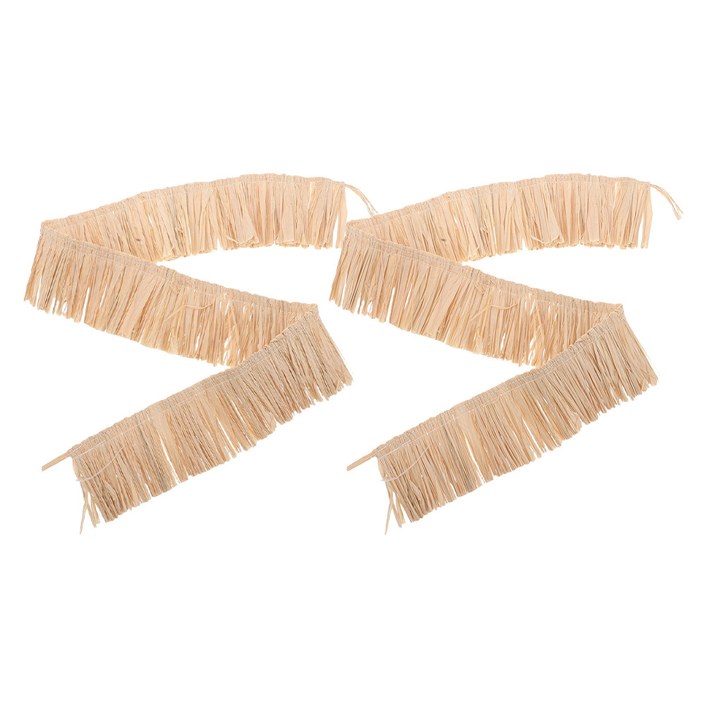 Tassel Fringe Trim - 2 Pezzi Frange in Rafia Intrecciata,