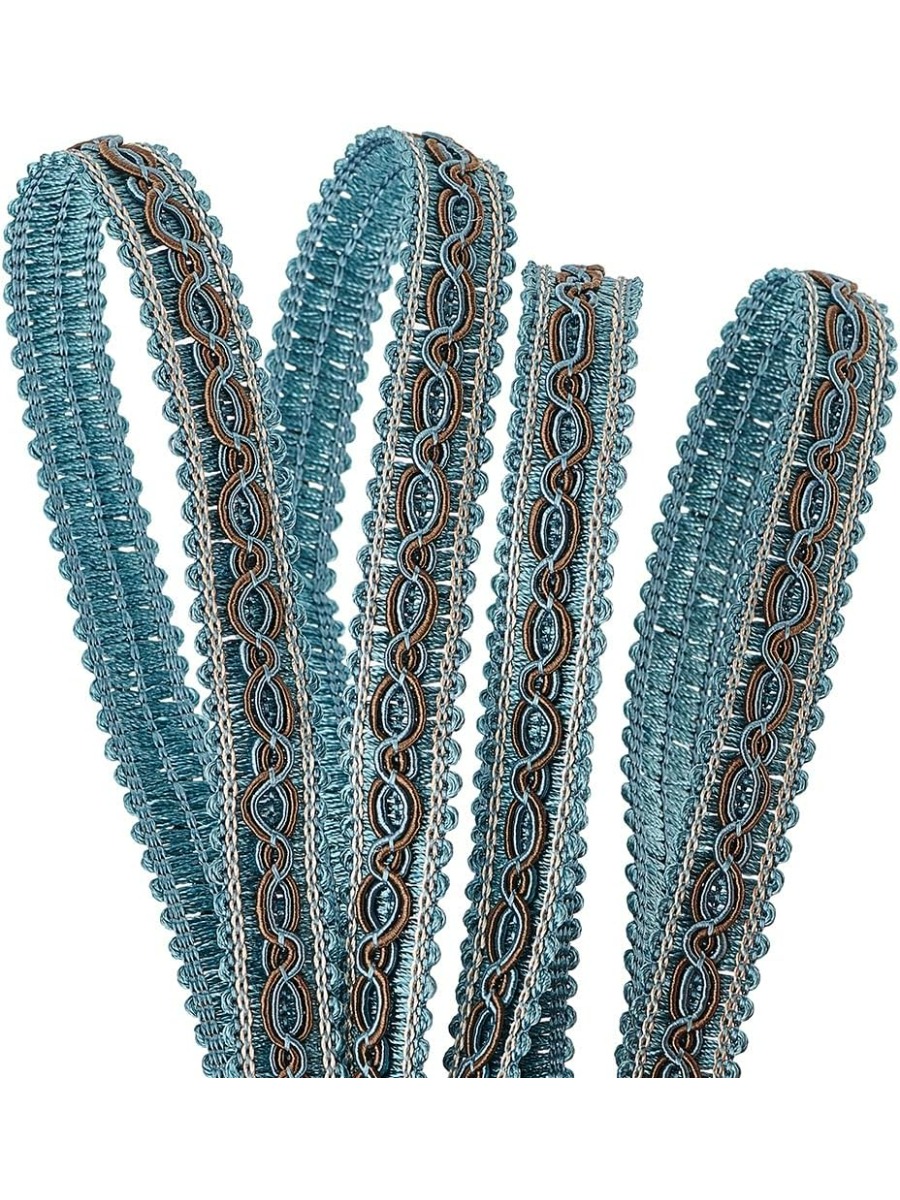 Fringe Ribbon Sewing - Tirm a treccia blu da 32