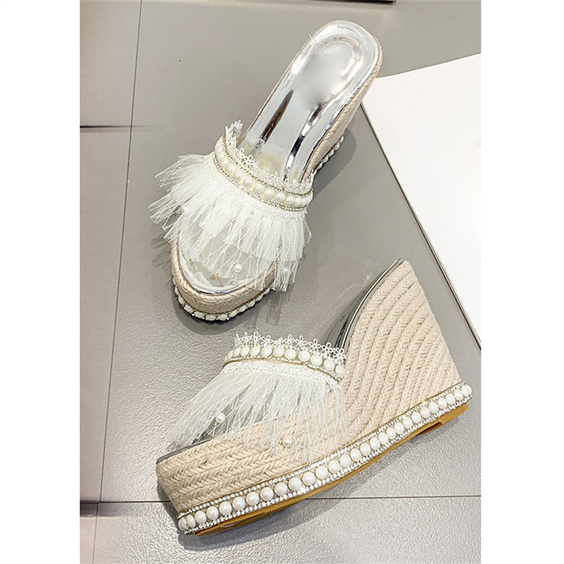 Crystal Mesh Fabric - Aneikeh 2026 Ciabatte Estive da Donna