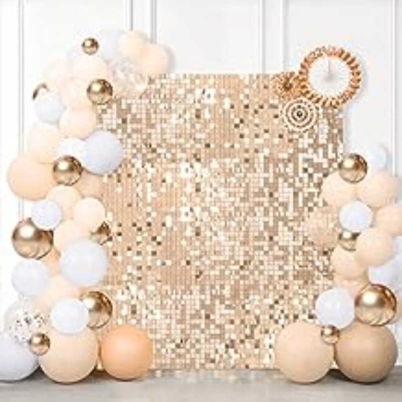 Sequin Fabric Panel - 9/12/16/18 pz oro opaco nero paillettes