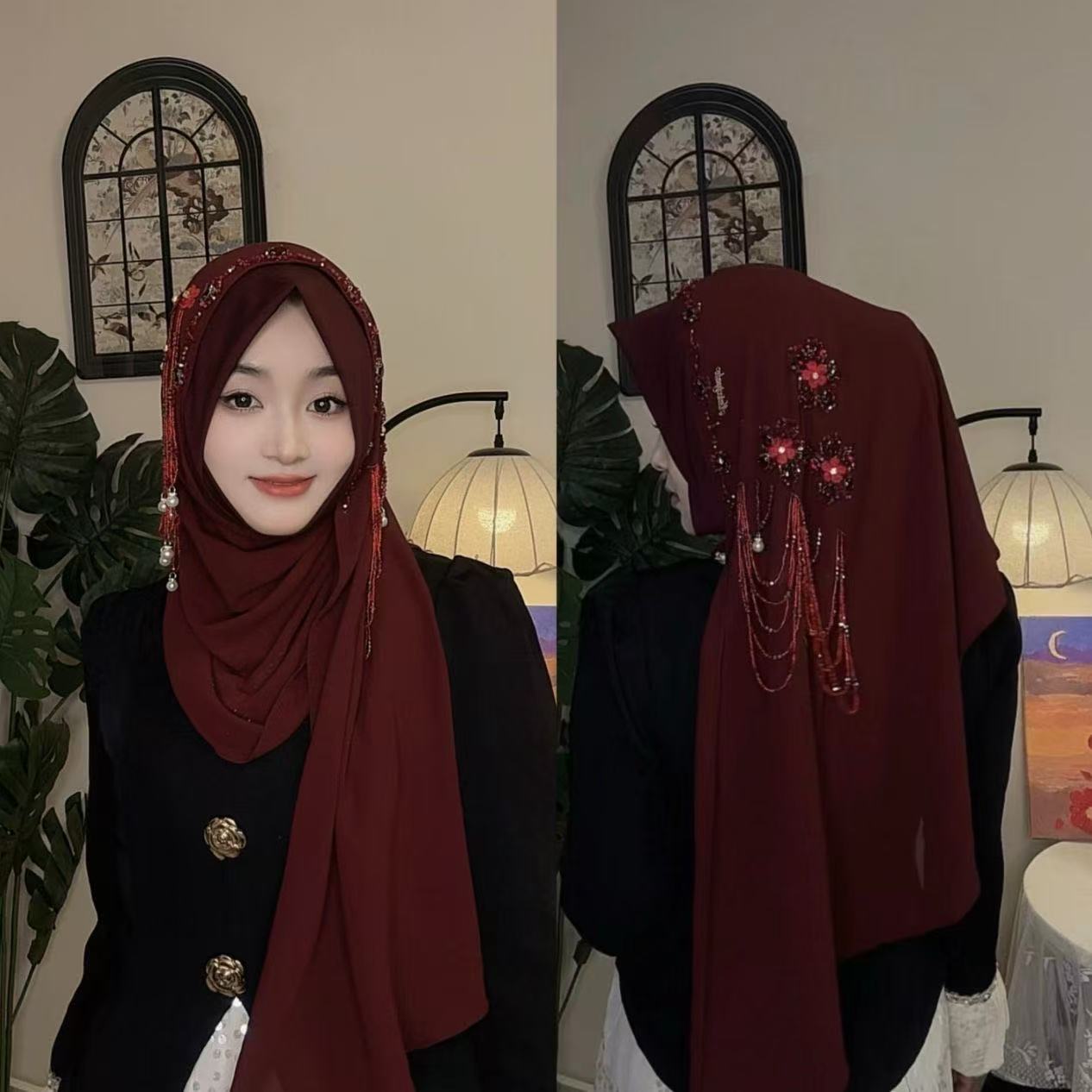 Tassel Fringe Trim - Abaya Hijab Sciarpa da Donna Musulmana