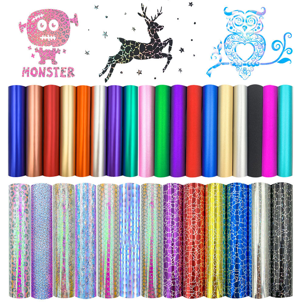 Glitter Vinyl Roll - Pellicola Adesiva Olografica Glitterata per Artigianato,