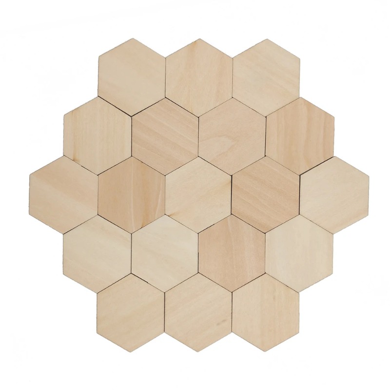 Embellish Craft - 10-120mm Fette vuote esagonali in legno