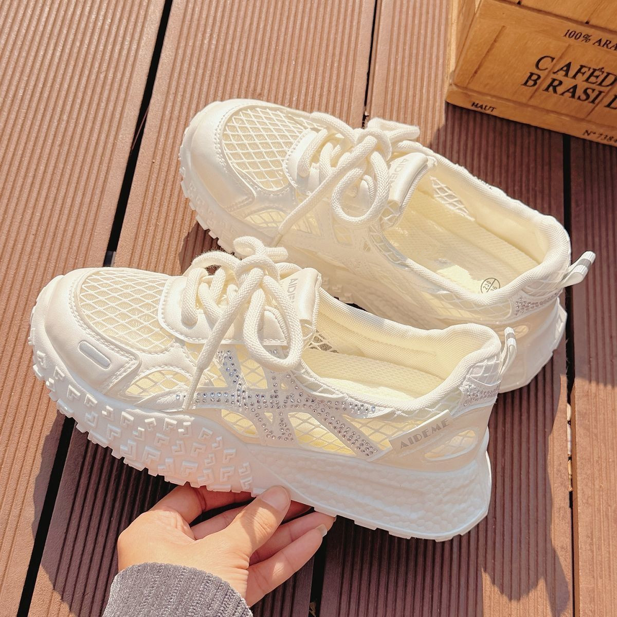 Crystal Mesh Fabric - Sneakers Estive da Donna con Cristalli
