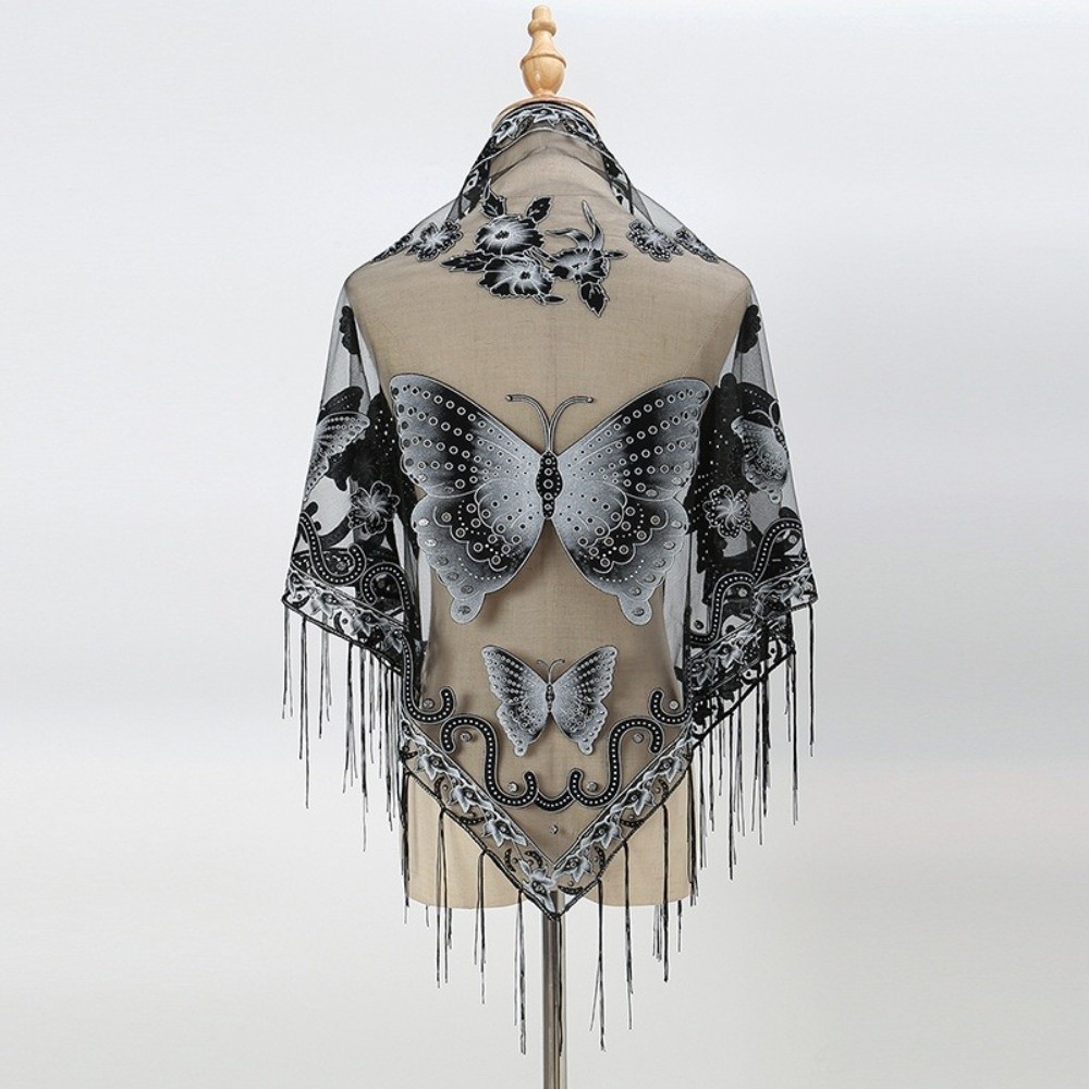 Sciarpa di Lusso in Pizzo Flor - Tassel Fringe Trim recensione e prezzo