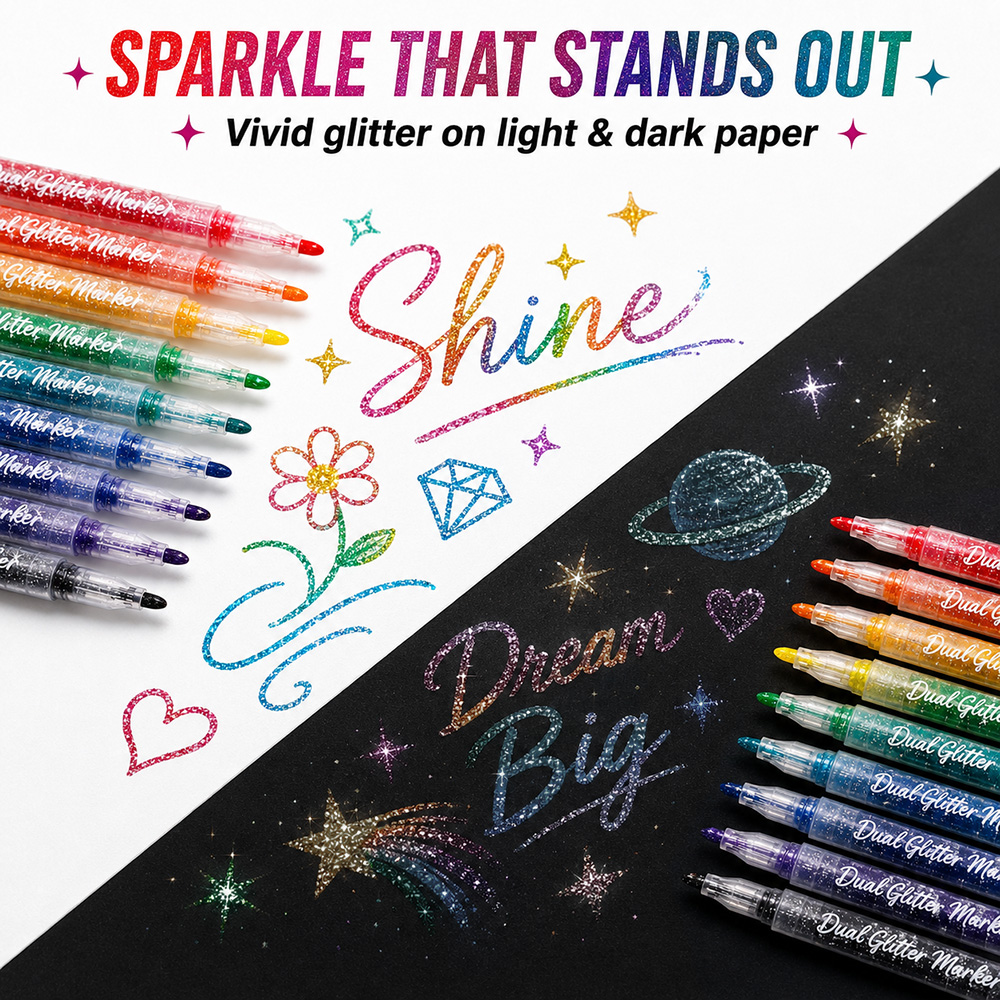 Set di 12 Pennarelli Glitterat - Glitter Vinyl Roll recensione e prezzo