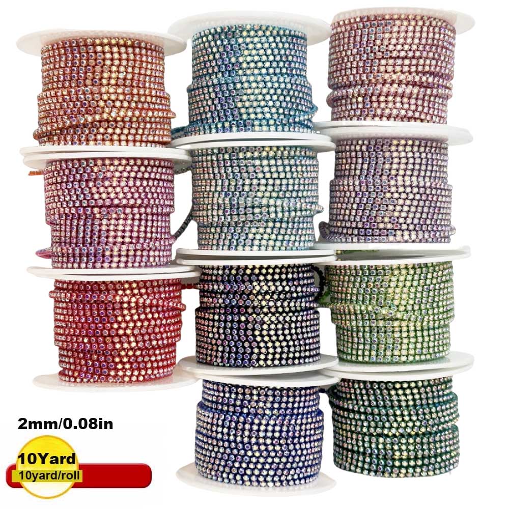 9m Nuovo 2mm Cristallo AB Stra - Sew On Rhinestone recensione e prezzo