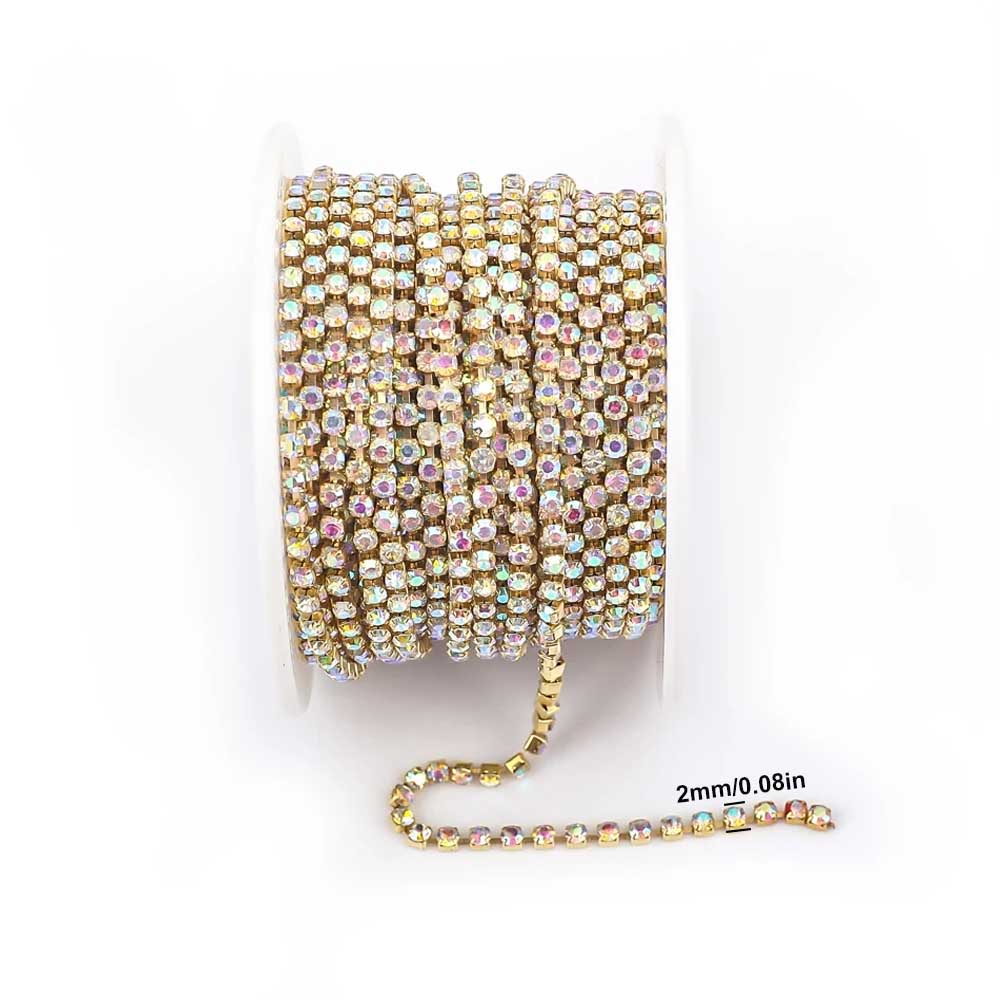 9m Nuovo 2mm Cristallo AB Stra - Sew On Rhinestone recensione e prezzo