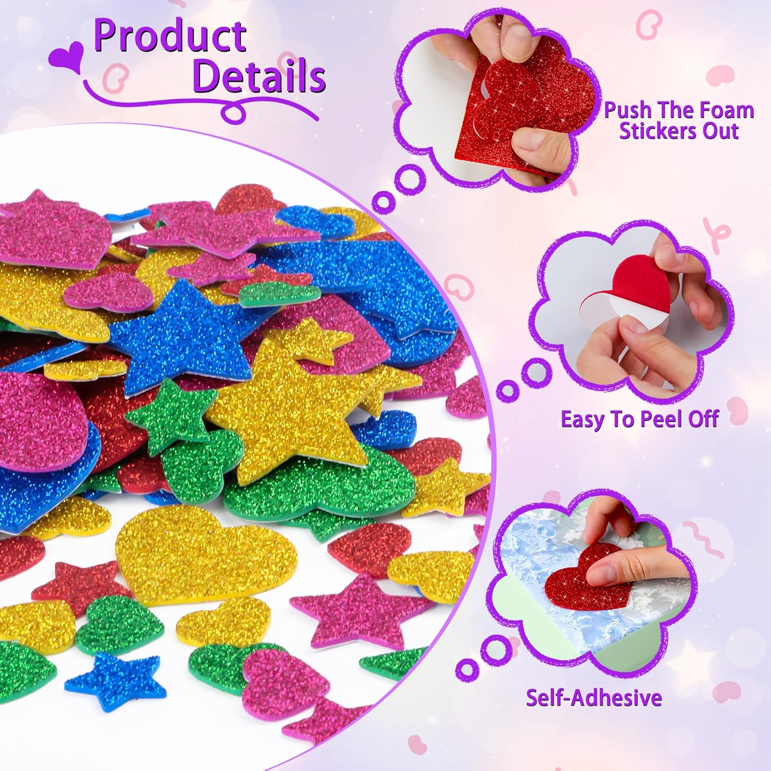 625 Pezzi Adesivi in Schiuma a - Glitter Vinyl Roll recensione e prezzo