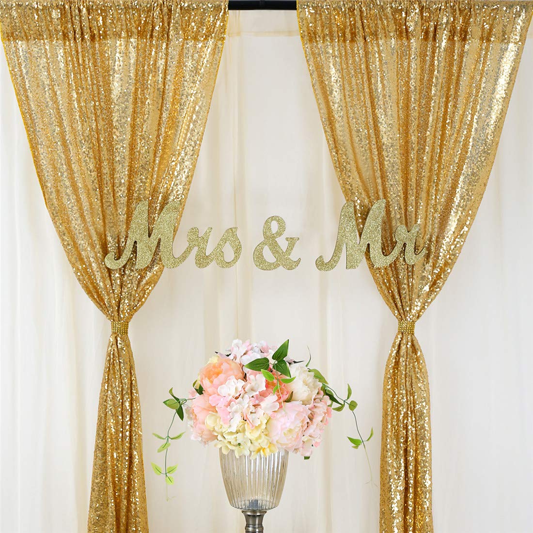 2 pezzi di paillettes dorate p - Sequin Fabric Panel recensione e prezzo