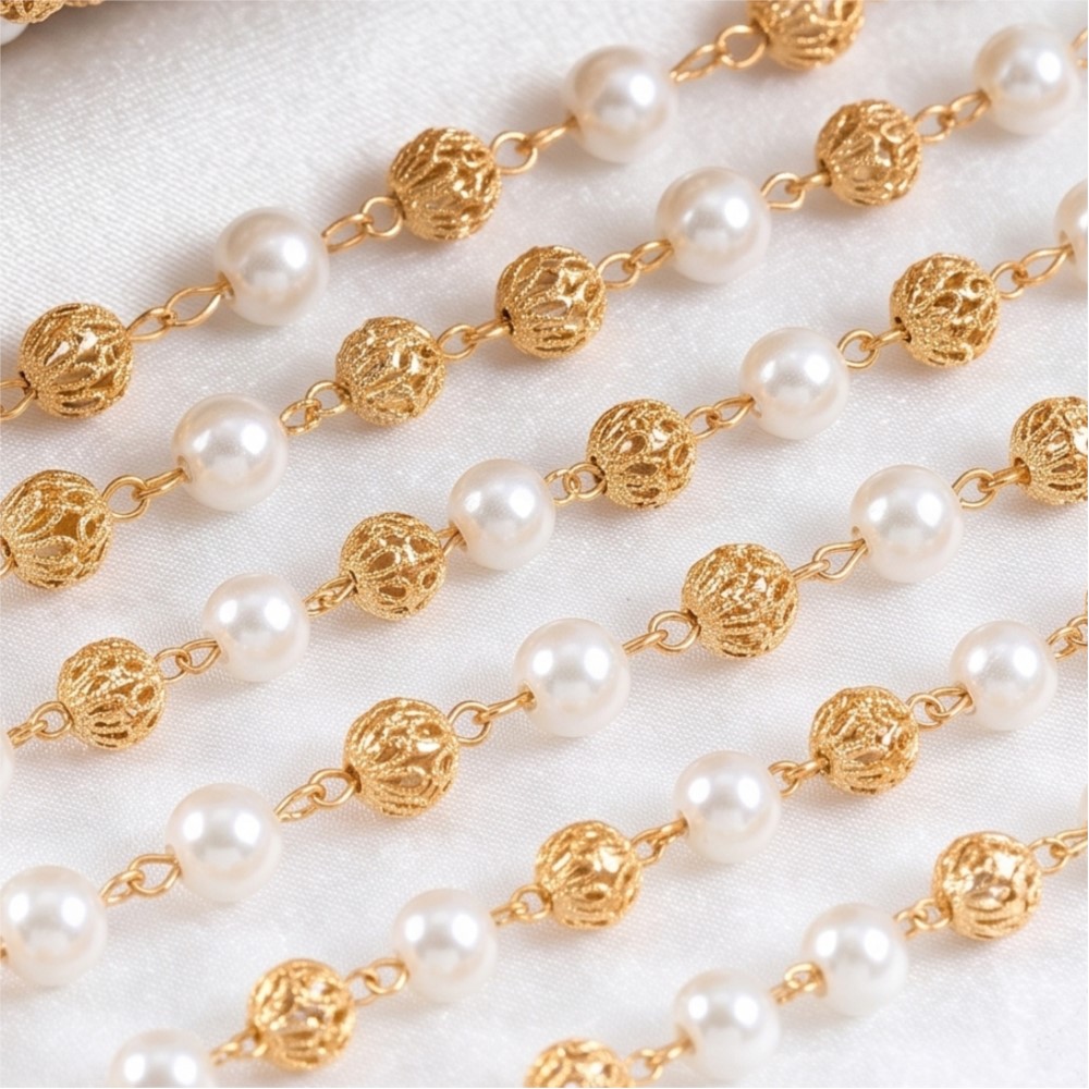 Catena in Ottone con Perle Fin - Pearl Trim Chain recensione e prezzo